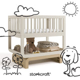 Santorini frosted oat with driftwood bassinet with black doodles overlaid on image