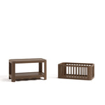 Casablanca hazelnut bassinet converted to toy box and bookcase