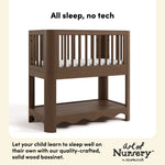 Casablanca hazelnut bassinet solid wood callout