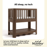 Casablanca hazelnut bassinet solid wood callout