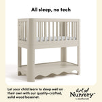 Casablanca frosted oat bassinet solid wood callout