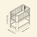 Casablanca bassinet line drawing with dimensions