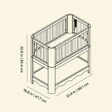 Casablanca bassinet line drawing with dimensions
