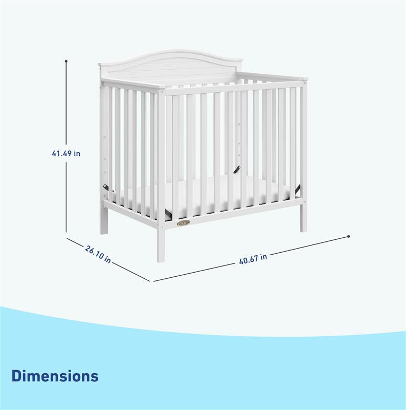 white mini crib dimensions