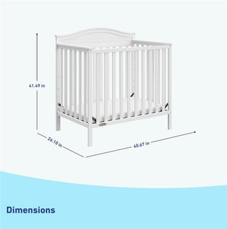 white mini crib dimensions