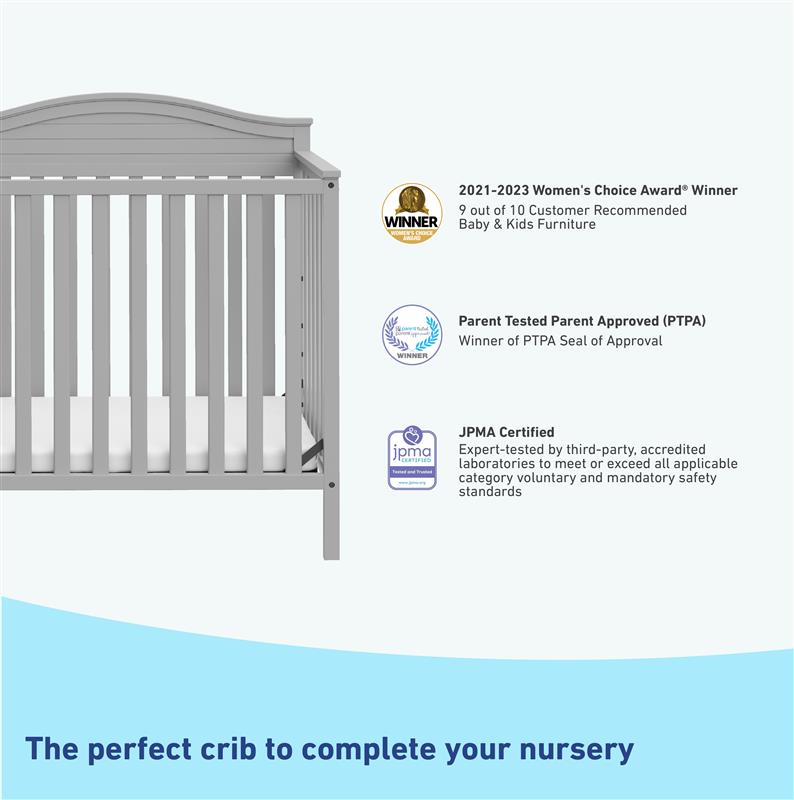 pebble gray mini crib awards and certifications