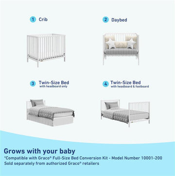 Mini Crib Crib Convert To Queen Bed 3-in-1 Wave Full Crib, Mini