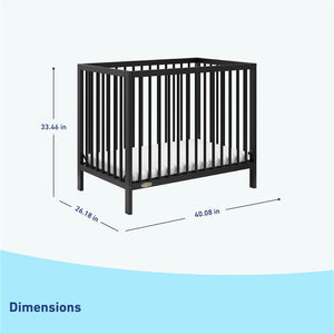 black mini crib dimensions