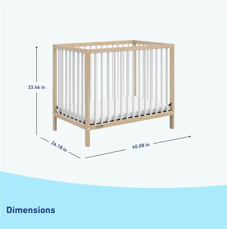 driftwood with white mini crib dimensions