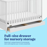 Melrose white crib with drawer full-size drawer callout