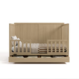 Melrose driftwood crib with drawer converted to toddler bed