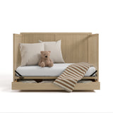 Melrose driftwood crib with drawer converted to daybed