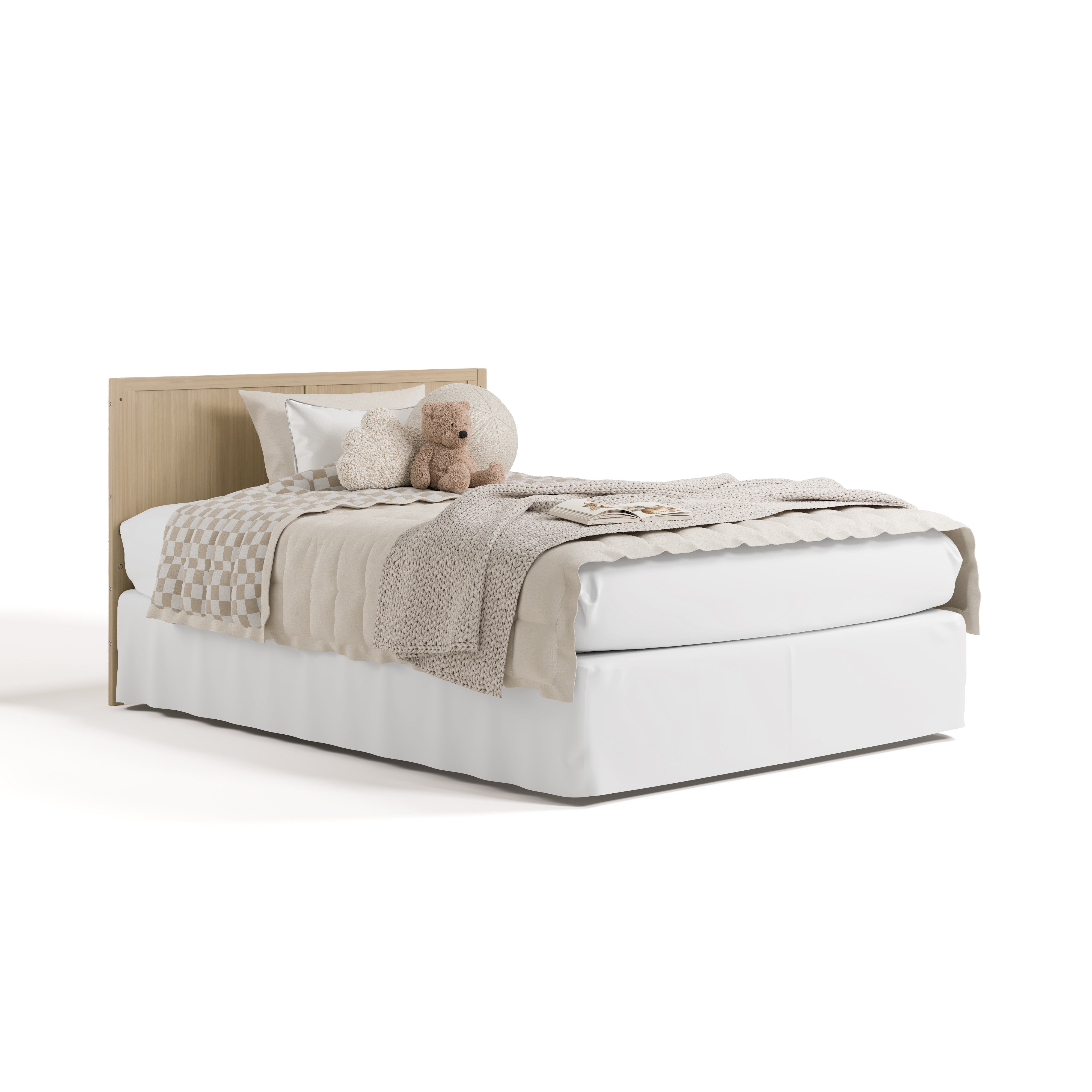 Melrose driftwood crib with drawer converted to full-size bed