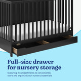 Melrose black crib with drawer full-size drawer callout