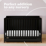 Melrose black crib with drawer style callout