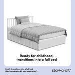 Hillcrest white crib full-size bed conversion callout