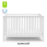 Hillcrest white crib with GGG and PTPA logo on top left