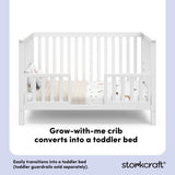 Hillcrest white crib toddler bed conversion callout