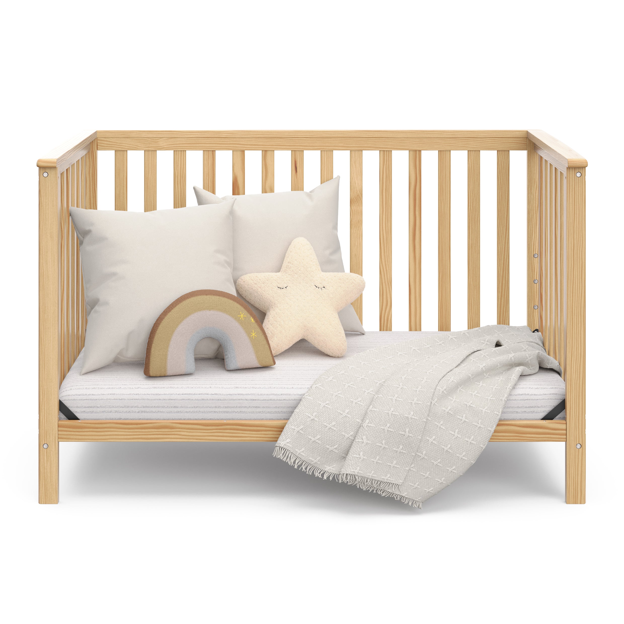 Hillcrest natural crib converted to daybed