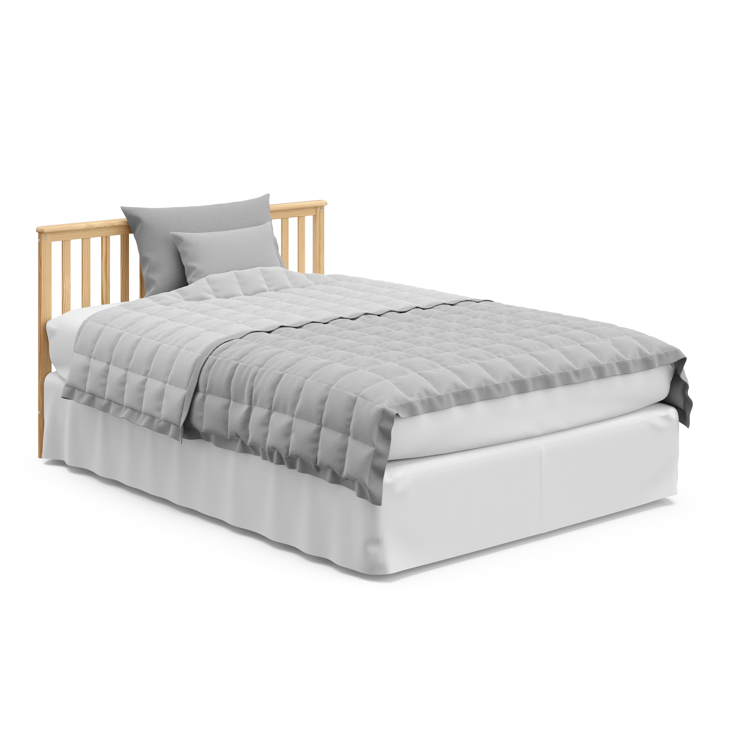 Hillcrest natural crib converted to full-size bed