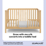 Hillcrest natural crib toddler bed conversion callout
