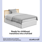 Hillcrest natural crib full-size bed conversion callout