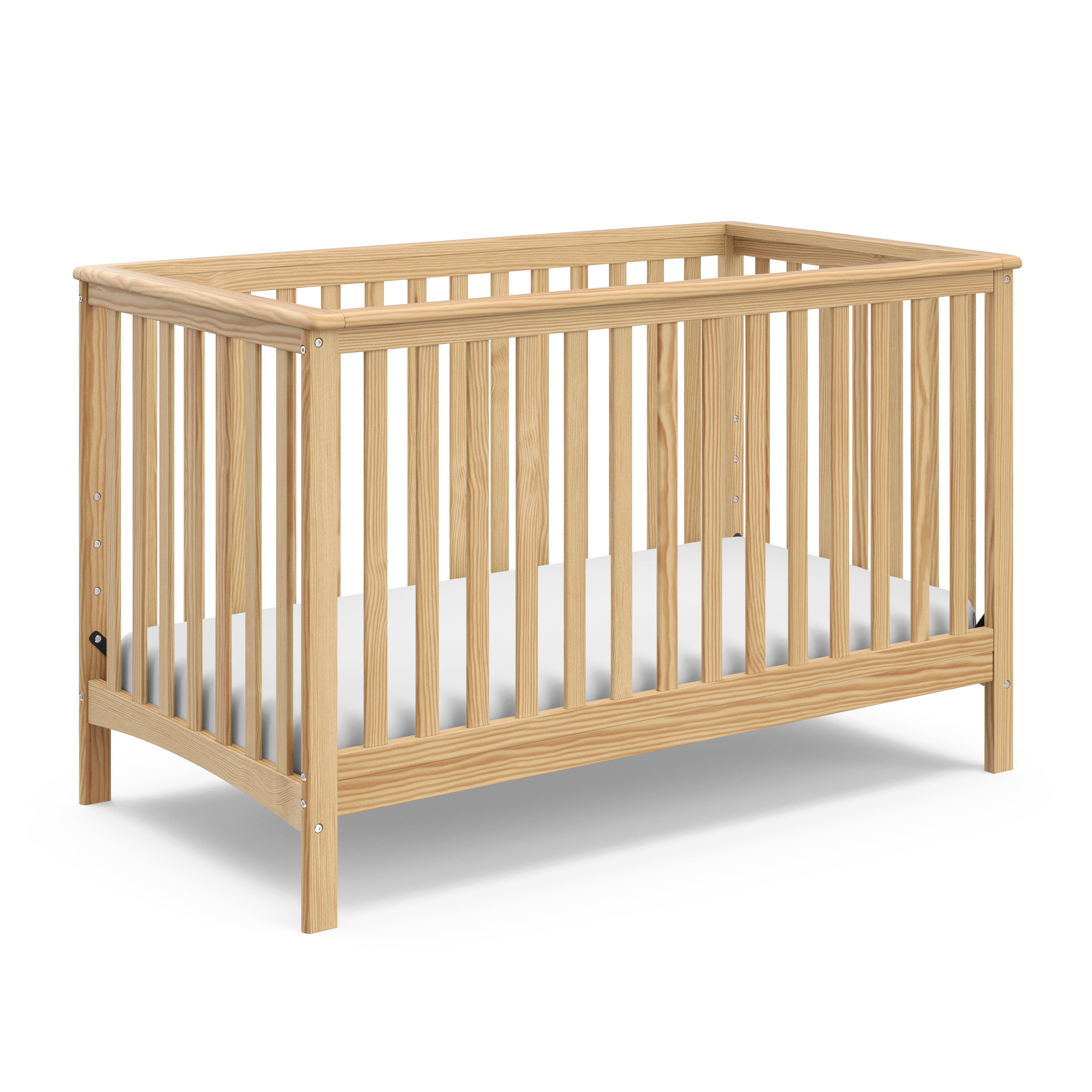Hillcrest natural crib angle view