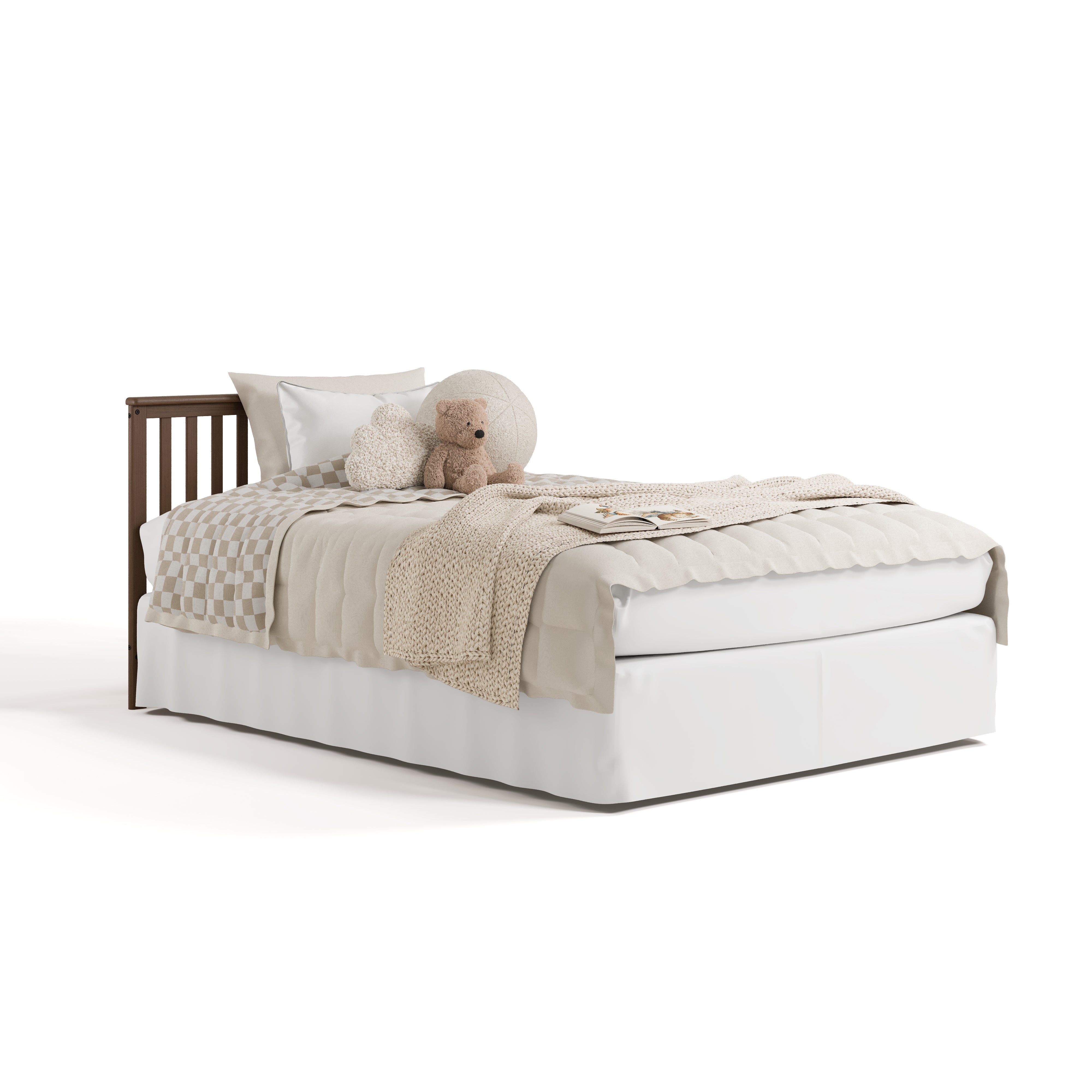 Hillcrest hazelnut crib converted to full-size bed