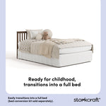 Hillcrest hazelnut crib full-size bed conversion callout