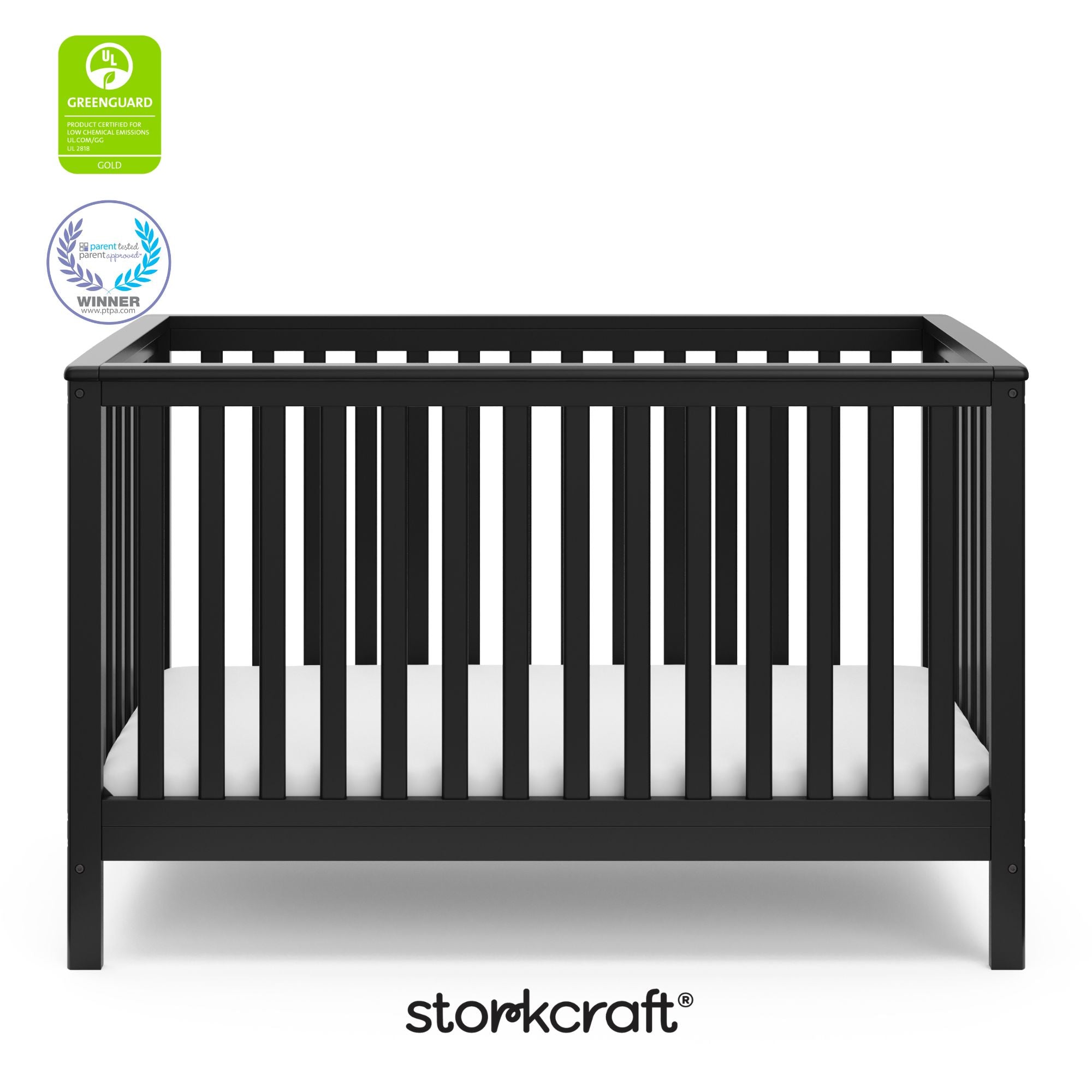 Hillcrest black crib with GGG and PTPA logo on top left