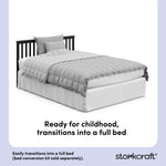 Hillcrest black crib full-size bed conversion callout
