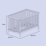 Hillcrest crib drawing with dimensions