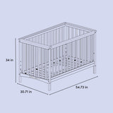 Hillcrest crib drawing with dimensions