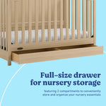 Hadley driftwood crib with drawer full-size drawer callout
