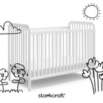 pasadena white crib with black cartoon drawings