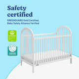 Olivia white crib certifications callout