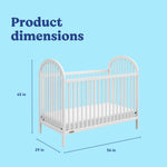 Olivia white crib with dimensions
