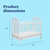 Olivia white crib with dimensions