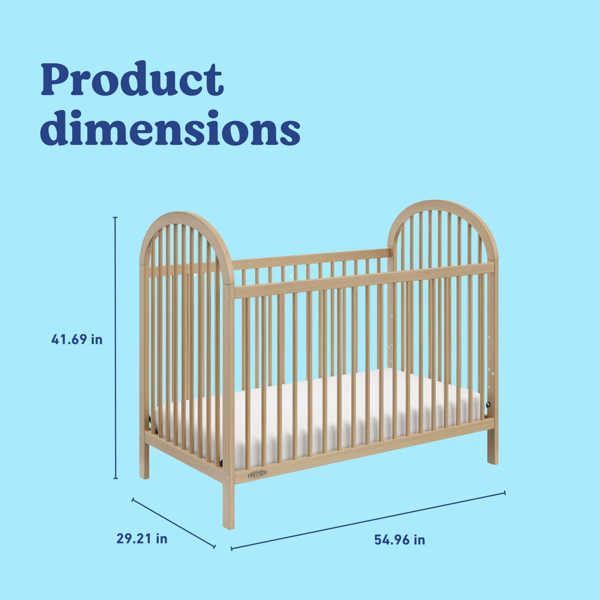 Olivia driftwood crib with dimensions