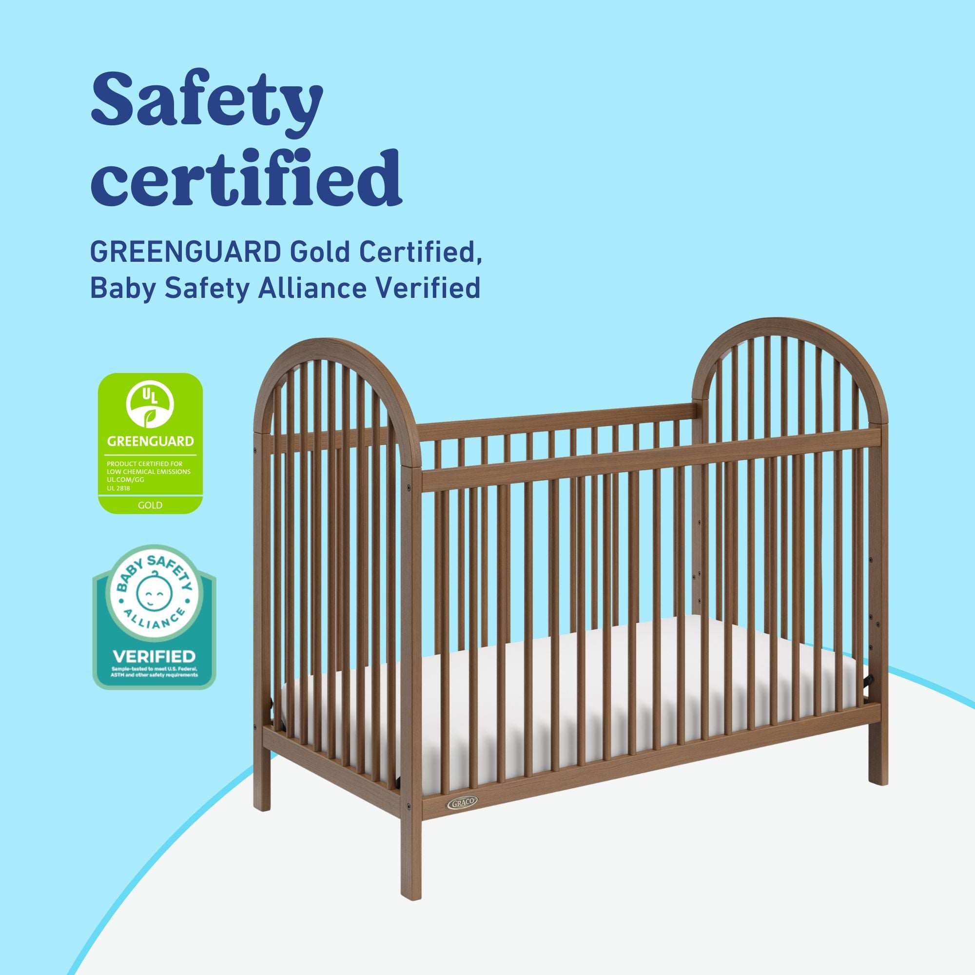 Olivia hazelnut crib certifications callout