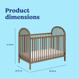 Olivia hazelnut crib with dimensions