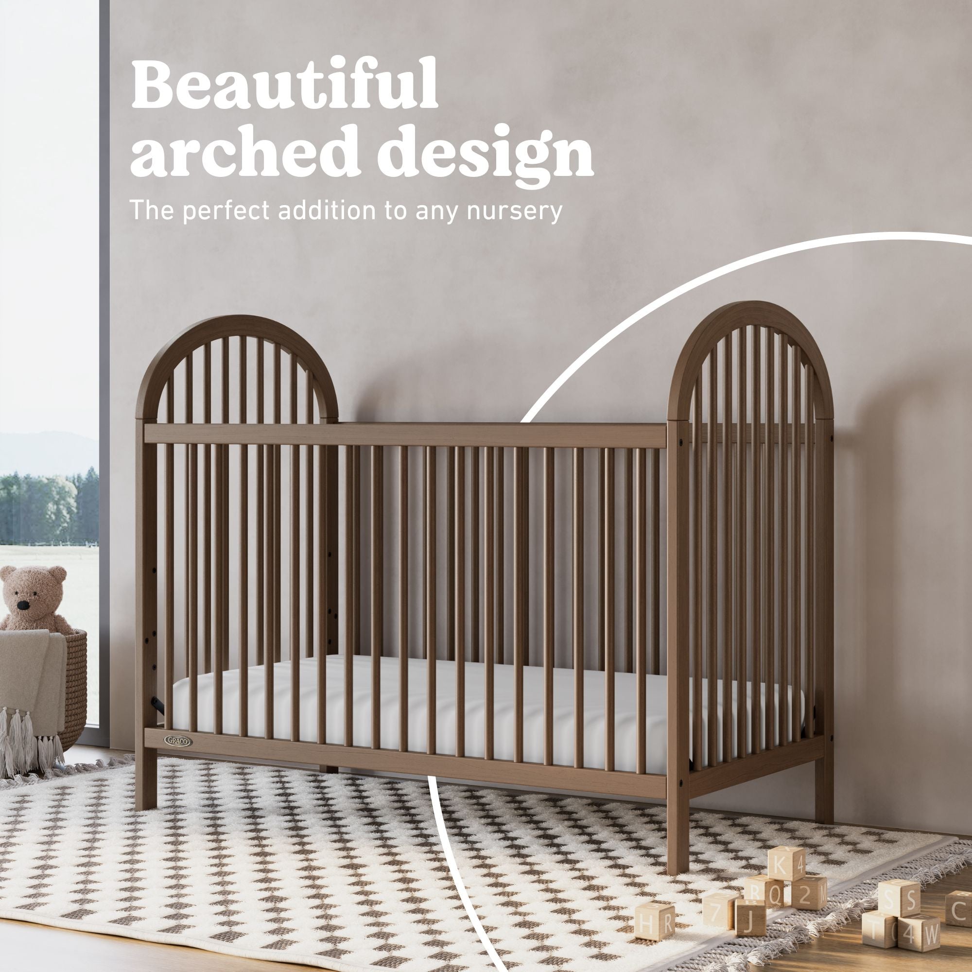 Olivia hazelnut crib style callout