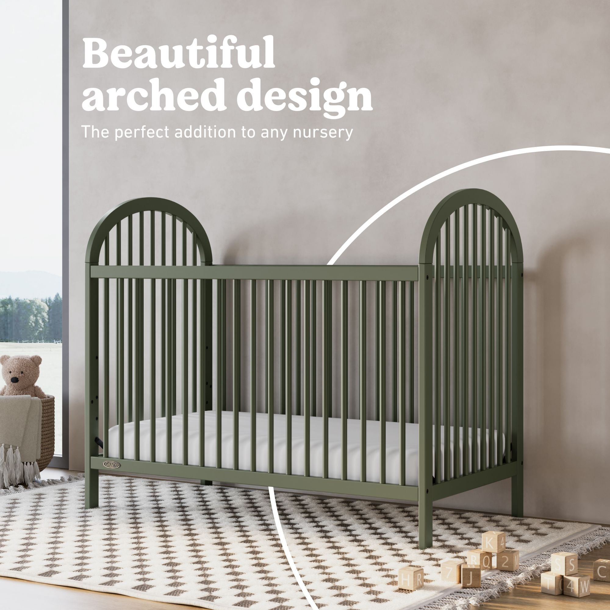 Olivia olive crib style callout