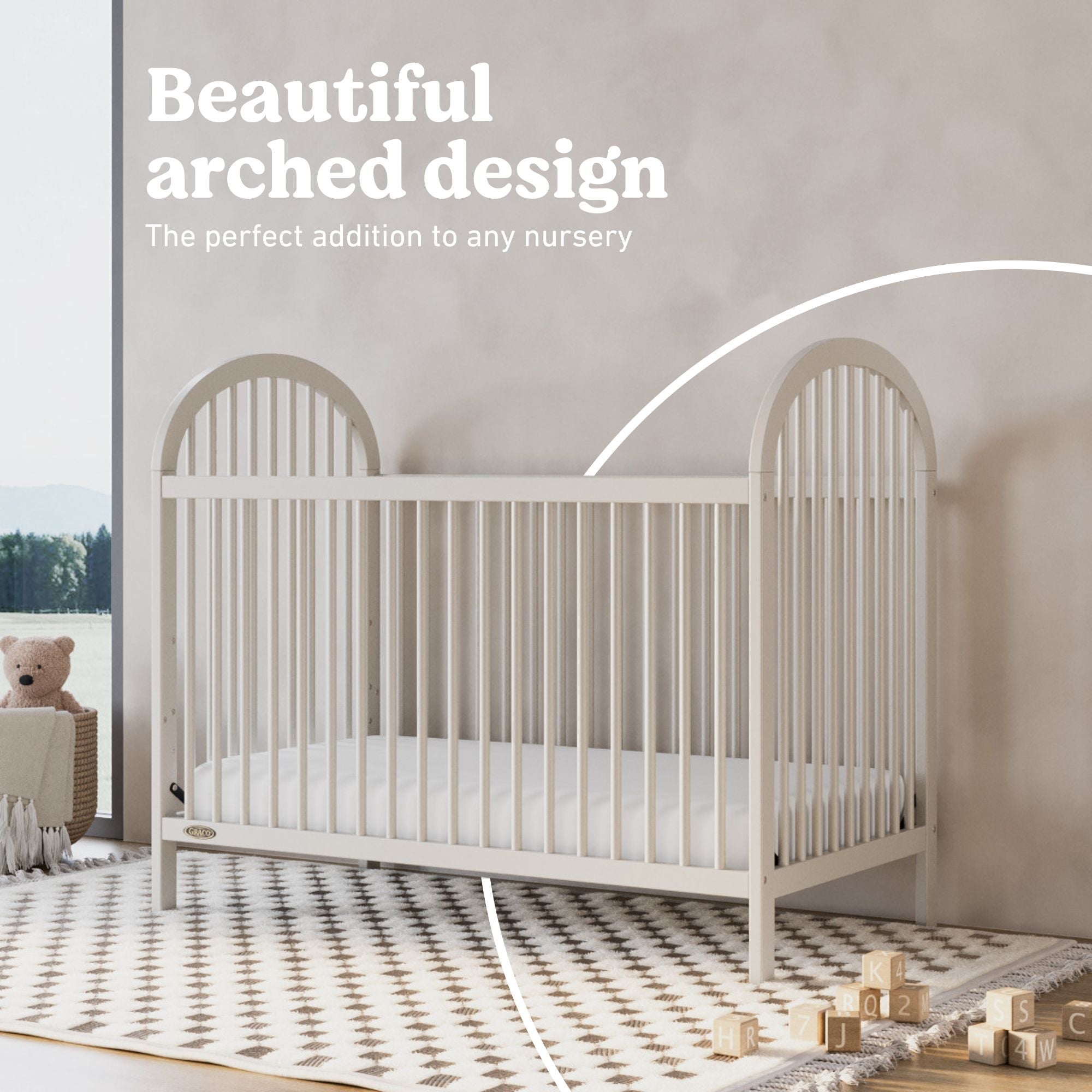 Olivia frosted oat crib style callout