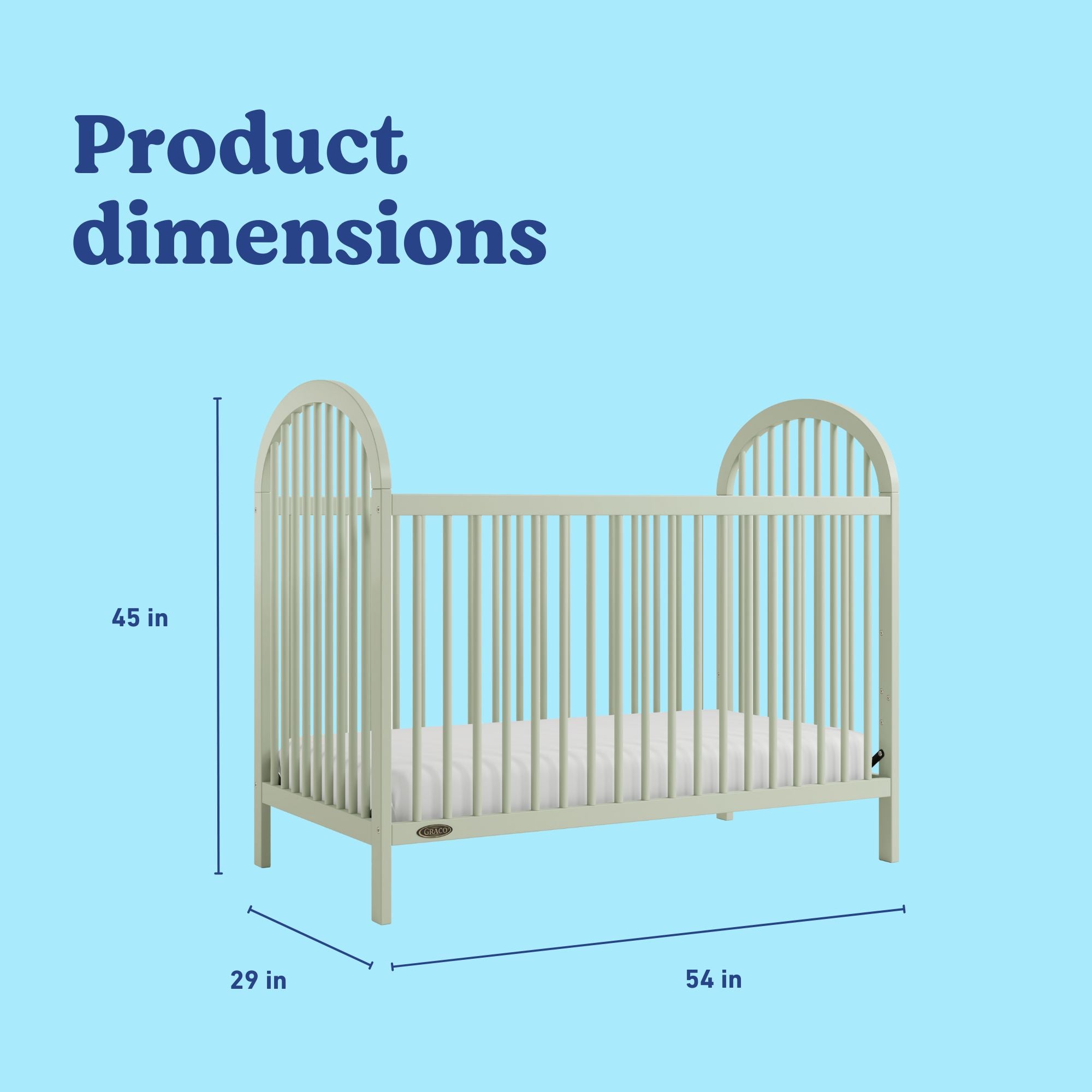 Olivia sage crib with dimensions