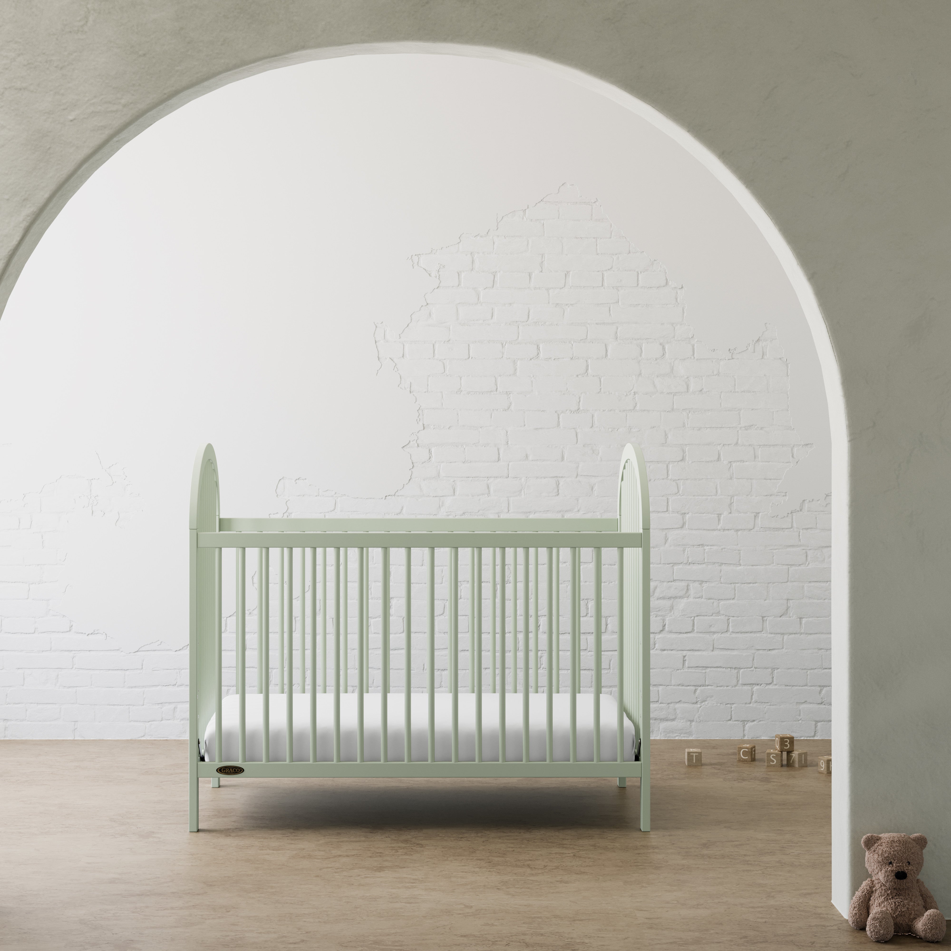 Olivia sage crib in a nursery