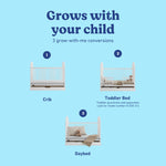 Olivia white crib conversions callout