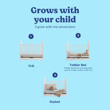 Olivia white crib conversions callout