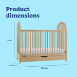Olivia driftwood crib with dimensions