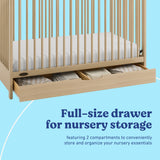 Olivia driftwood crib with drawer storage callout